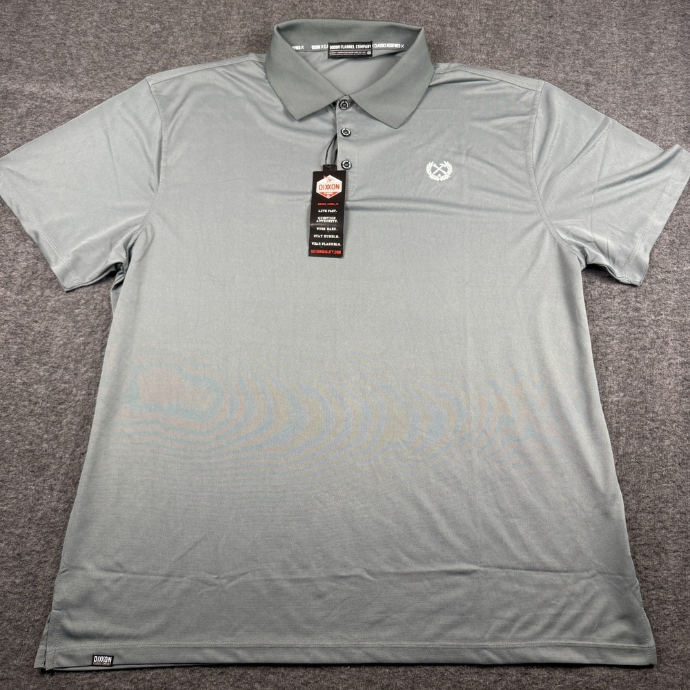 Dixxon Flannel Co Polo Shirt Mens 4 XL Gray D Sport Work Golf Stretch Brand New